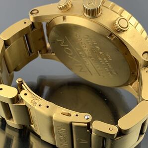 [A1278]1円～☆メンズ腕時計 クォーツ ニクソン NIXON クロノグラフ THE51-30 ゴールドカラー 動作品の画像5