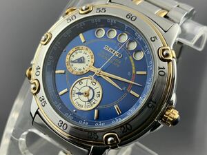 [A1294]送料無料☆メンズ腕時計 クォーツ SEIKO セイコー クロノグラフ ヨットタイマー SEIKO YACHT TIMER 6M37-6000動作品