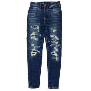 American Eagle アメリカンイーグル SUPER HI-RISE JEGGING スーパーストレッチ クラッシュ スキニー ジーンズ 2 レディース 24-0222