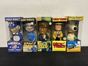 希少 A1 WACKY WOBBLER ワッキーワブラー 5点 首振り人形 ボビングヘッド AMERICA SPACE ACE DICK TRACY Brian AUSTIN POWERS 昭和レトロ