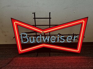 A1　Budweiser　バドワイザー　ネオン管　ショットバー　電飾看板　アメリカン雑貨　点灯OK　インテリア　現状品