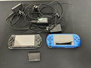 A3　SONY　ソニー　PSP-3000　PSP　2点　ブルーカラー　ブラックカラー　ゲーム機　グランドセフトオート　ソフト2点付　現状品