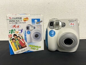 A2　FUJIFILM　富士フィルム　instax mini 7　インスタントカメラ　元箱付　チェキ　ポップ　現状品