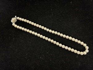 美品　A1　田崎真珠　TASAKI　パール　真珠　ネックレス　SILVER　約38㎝　約6.5㎜～約7㎜　本真珠　約27.5g　ブランドアクセサリー