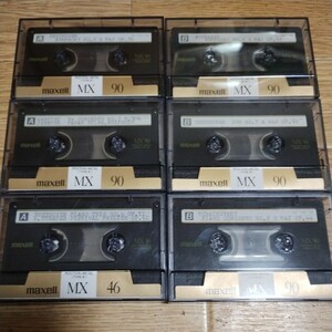 【 maxell メタルカセットテープ　MX 46分 90分　6本　METAL】 メタルポジション　中古 マクセル
