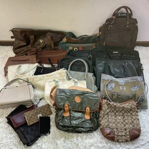 1円 ブランドバッグ まとめ売り 纏め ジャンク COACH コーチ FENDI フェンディ GUCCI グッチ HUNTING WORLD ハンティングワールド 