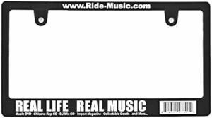 【新法規 車検対応品】REAL MUSIC ナンバーフレーム 1枚 艶消し ブラック ライセンスフレーム 車