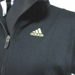 adidas アディダス ワンピース スポーツウエア ジップ 半袖 ロゴ P65958 JD1039 レディース L ブラック irmri yg5475の画像4