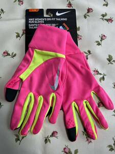 NIKE Nike for women wi men's Ran glove * smartphone operation possibility * running sport gloves * regular price 3,190 jpy * pink × yellow 