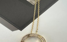 フープネックレス フルダイヤモンドcz ハイエンドモデル gold necklace 18KGP 鍍金 89_画像2