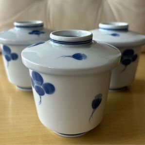 有田焼 柳山作 蓋付き 茶碗蒸し 小鉢 3点セット