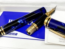 ☆WATERMAN/ウォーターマン ゴールド×ブルーマーブル ペン先 18K 750 万年筆《試し書き×/中古品》☆ _画像10