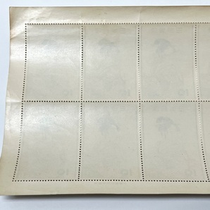 ☆日本切手/切手趣味週間 1955年 ビードロを吹く娘 10円 10面 シート 計1枚《NH未使用》☆ の画像5