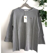 新品 アーノルドパーマー 希少☆ ワンポイントロゴ リブ Tシャツ カットソー ロングスリーブ ロンT グレー 無地 七分袖 レディース メンズ_画像5