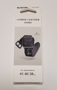 Apple Watch 41/40/38mm用バンド ハイブリッドレザー クロコブラック AW-41BDLHVCRB