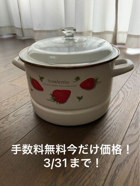 【 即購入大歓迎 】ホーロー両手鍋・蒸し器