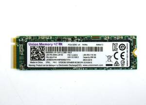 Union Memory (Lenovo純正品) M.2 2280 NVMe SSD 256GB /健康状態89%/累積使用2554時間/動作確認済み, フォーマット済み/中古品