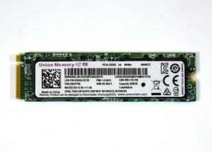 Union Memory (Lenovo純正品) M.2 2280 NVMe SSD 256GB /健康状態86%/累積使用3837時間/動作確認済み, フォーマット済み/中古品