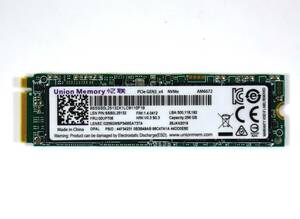 Union Memory (Lenovo純正品) M.2 2280 NVMe SSD 256GB /健康状態93%/累積使用2592時間/動作確認済み, フォーマット済み/中古品 