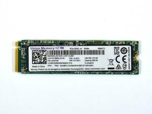 Union Memory (Lenovo純正品) M.2 2280 NVMe SSD 256GB /健康状態91%/累積使用2182時間/動作確認済み, フォーマット済み/中古品