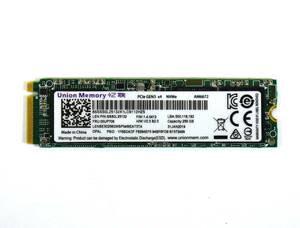 Union Memory (Lenovo純正品) M.2 2280 NVMe SSD 256GB /健康状態88%/累積使用6310時間/動作確認済み, フォーマット済み/中古品