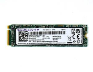 Union Memory (Lenovo純正品) M.2 2280 NVMe SSD 256GB /健康状態90%/累積使用2953時間/動作確認済み, フォーマット済み/中古品