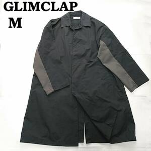 GLIMCLAP　ルーズシルエット　バルマカーンコート　スプリングコート　黒　Loose silhouette Balmacaan Coat　グリムクラップ　240229-13