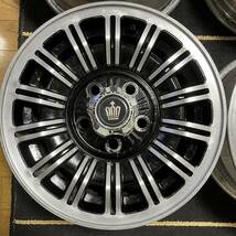 MS110 クラウン 純正 ホイール MS112 GS110 鬼クラ 14X5.5JJ ET27 5H 114.3 4本セット ホイールキャップ付き_画像4