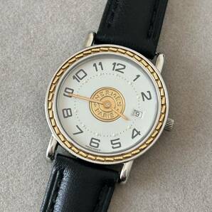 HERMES エルメス セリエ 腕時計 白文字盤 ゴールド