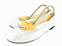 T03/006 repetto レペット フラットシューズ バレエシューズ 靴 36 1/2 シルバー/ベージュ_画像2