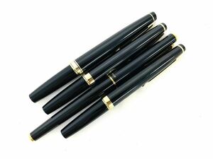 T02/168 PILOT パイロット PLATINUM プラチナ 筆記用具セット ペン4本 インク7点のセット 万年筆 18K-750 ブラック/ゴールド