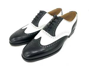 T03/025 Alfred Sargent Alfred surge .nto wing chip business shoes shoes 7 1/2F black / white / Brown 