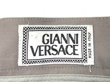 T03/154 未使用品 GIANNI VERSACE ジャンニ・ヴェルサーチ タグ付き スリータック パンツ ズボン 52 グレージュ_画像7