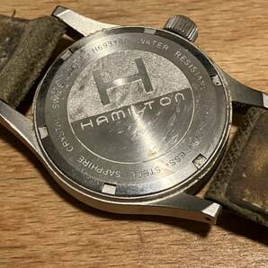 T03/081 HAMILTON ハミルトン KHAKI MECHANICAL 手巻き カーキ 腕時計 H693190 ミリタリー デイトの画像6