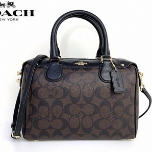 良品★送料無料★ コーチ COACH ラグジュアリー シグネチャー ベネット サッチェル 2Way ショルダーバッグ ハンドバッグの画像1