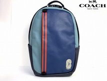 新品同様★送料無料★ コーチ メンズ COACH スムース レザー C パッチ エッジ バックパック リュック デイパック_画像1