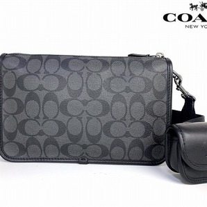 極美品★送料無料★ コーチ メンズ レディース COACH シグネチャー クロスボディ ショルダーバッグ