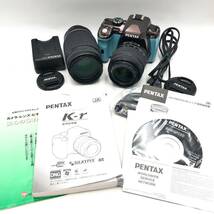 BCm154I 60 ASAHI PENTAX K-r ペンタックス デジタル一眼レフカメラ ボディ レンズ smc 1:4-5.8 55-300mm ED 説明書 充電器付き ブルー_画像1