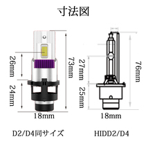 LEDヘッドライト* D4S/D4R兼用 35W専用 18000ルーメン 6000K ホワイト 車検対応 純正HID交換 2本セット 1年保証_画像10