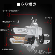 LEDヘッドライト HB3 DC12V 14600ルーメン 6000K ホワイト ファンレス 車検対応 2本組 1年保証_画像3