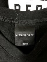 MODISH GAZE モディシュガゼ メンズ 英字プリント レイヤード風 ロンT M 黒白 綿ポリエステル_画像3