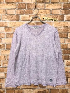 URBAN RESEARCH Женский тонкий трикотажный свитер с V-образным вырезом 40 Heather Purple Acrylic Wool с нашивкой с эмблемой