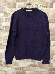 GLOBAL WORK Мужской трикотажный свитер с двойным воротником M Фиолетовые волосы