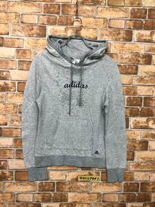 adidas Adidas lady's big Logo thin pull Parker S gray cotton polyester 