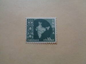  India stamp 1957 year India. map 10NP