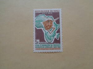 Mali Stamp 1964 Борьба с миграционной саранчкой саранча (Locusta Migratoria) Голова, карта ofcrica grasshopper 5f