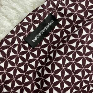 『新品タグ付き』EMPORIO ARMANI エンポリオアルマーニ バンドカラー 半袖シャツ 幾何学模様 L ノーカラー未使用 国内正規品の画像9