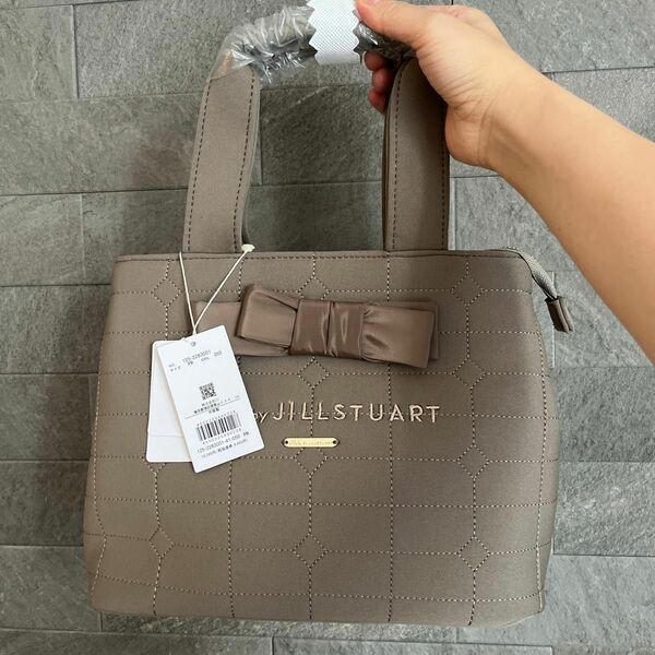 【新品タグ付】 JILL by JILL STUART ジルバイジルスチュアート　リボンスティッチバッグ　モカ