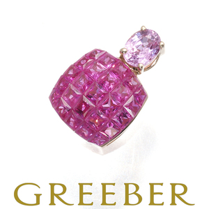 GSTV pendant top ruby pink sapphire 0.23ct mystery setting K18PG BLJ/GENJ