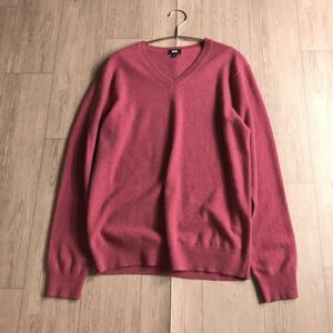 100円スタート□ UNIQLO ユニクロ　メンズサイズ　カシミヤ100% ニット　セーター